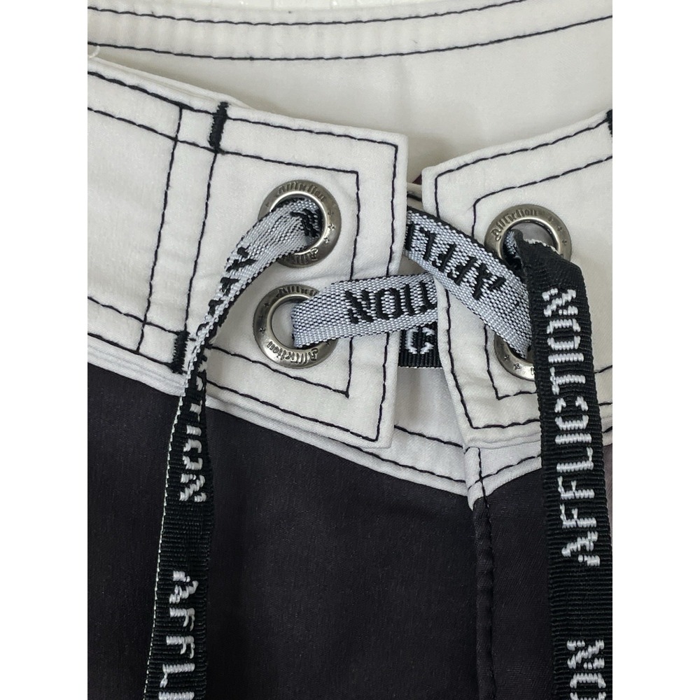 Affliction Board Shorts Mens 34 Brown Swim Trunks Gothic Skull Crosses MMA Y2K - Picture 6 of 16